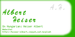 albert heiser business card
